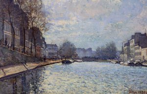 Vista del Canal Saint-Martin, París, 1870 de Alfred Sisley